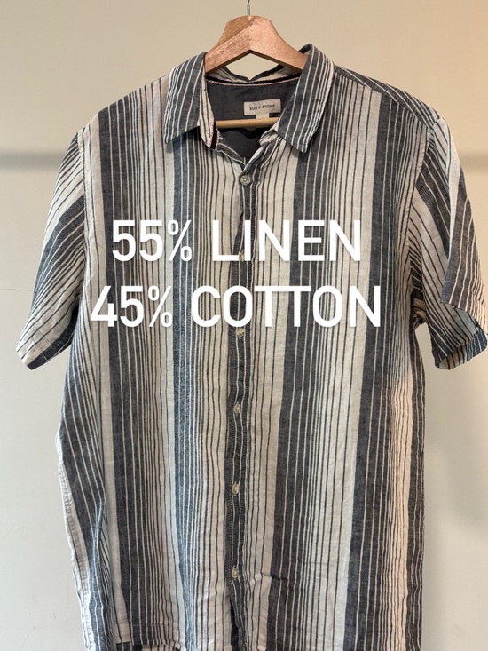 Sun + Stone Other - Sun + Stone Short-Sleeve Vertical Stripe Button-Down Shirt - Black & White